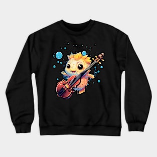 Puffer Fish Playing Violin Crewneck Sweatshirt